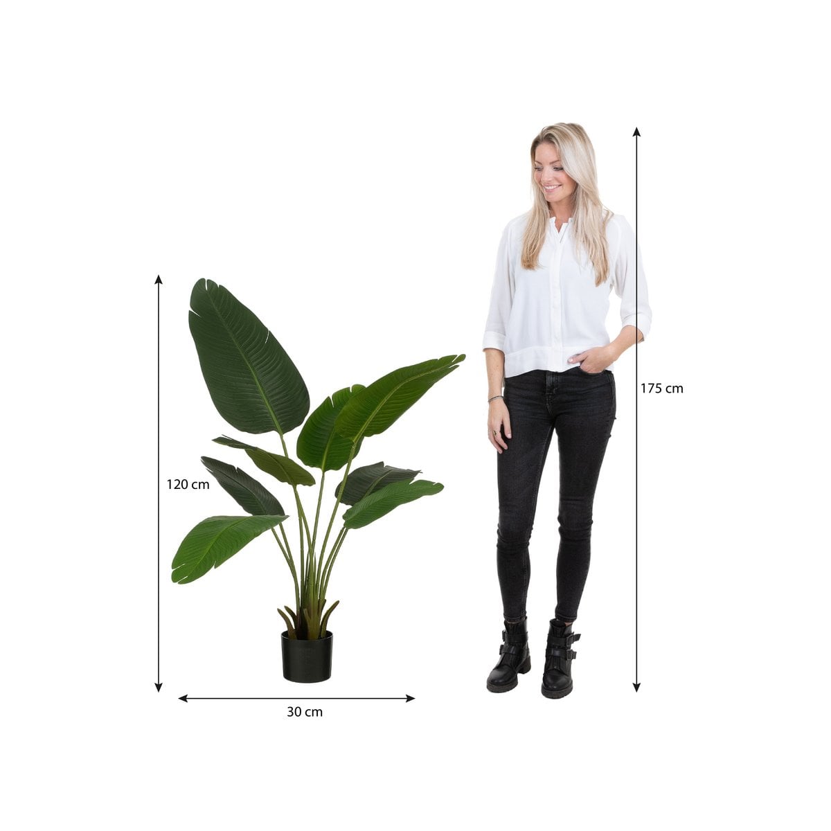 Bananenboom kunstplant, 120 cm