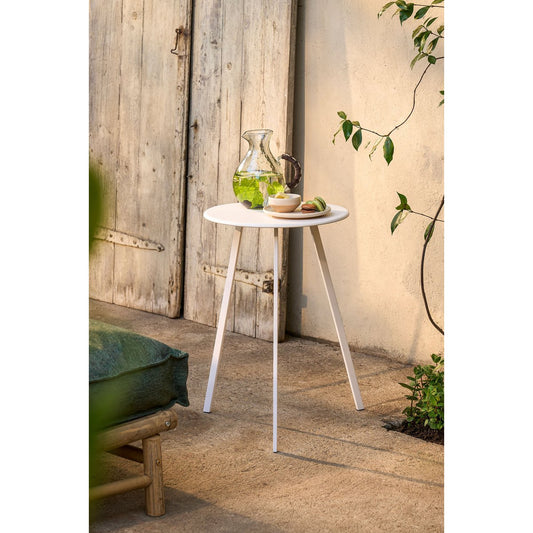 Seattle bijzettafel voor binnen en buiten in wit, 38 × 38 × 58 cm
