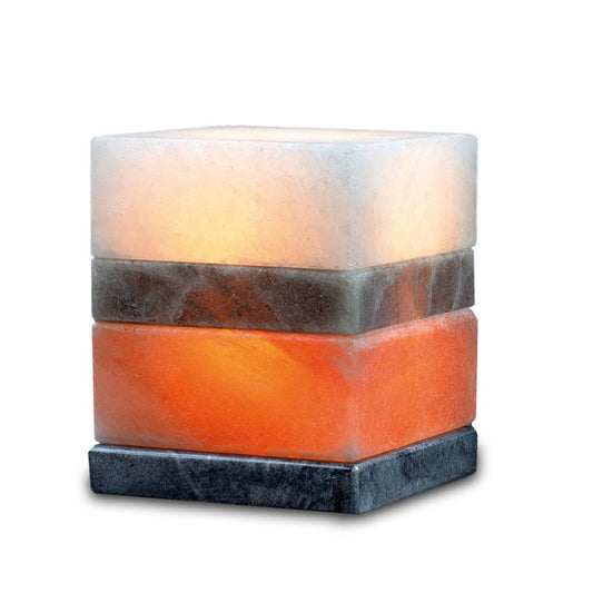Salt Dreams kubus zoutlamp multicolor met marmeren voet 5–6 kg