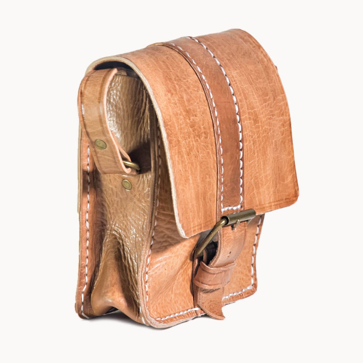 Pico leren tasje, tuigleer, 16 × 6 × 17 cm