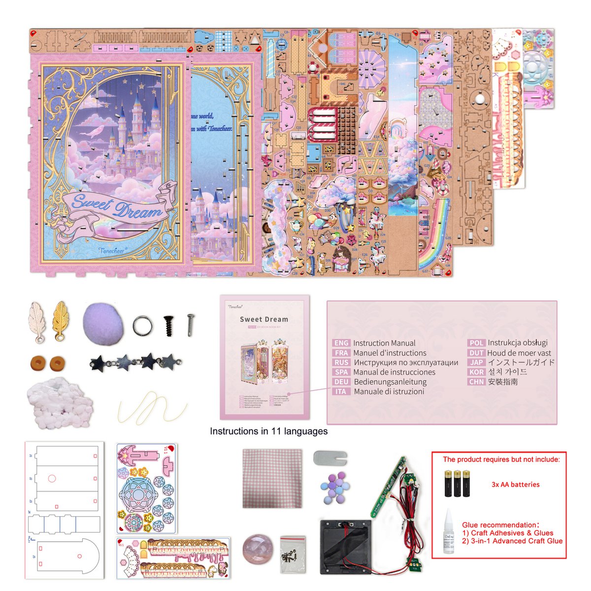 Sweet Dream book nook, 10,5 × 18,7 × 28,4 cm