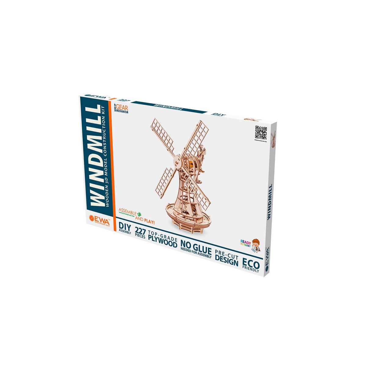 Houten mechanische puzzel windmolen 227 stukjes, 34 × 19,5 cm