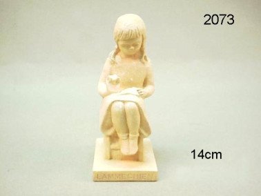 Lammechien, zandkleur, 14 cm