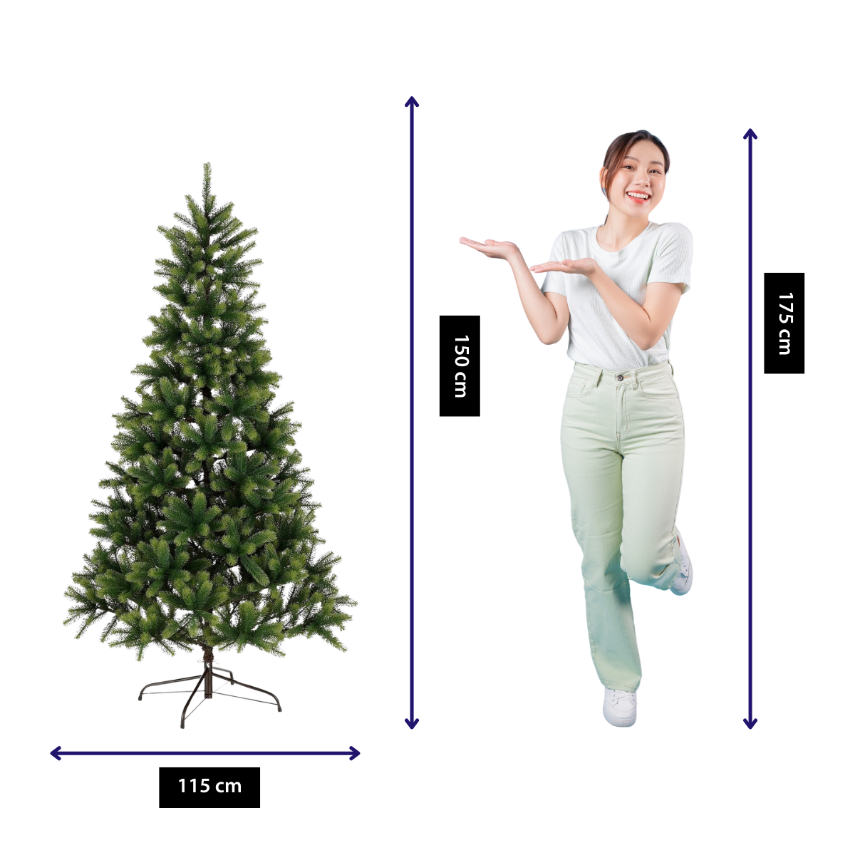 Nagoya kunstkerstboom, 150 cm, Ø 91 cm
