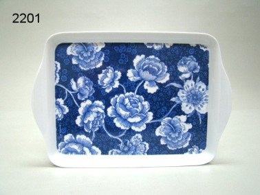 Indigo blue roses dienblad, 21 x 14,2 cm