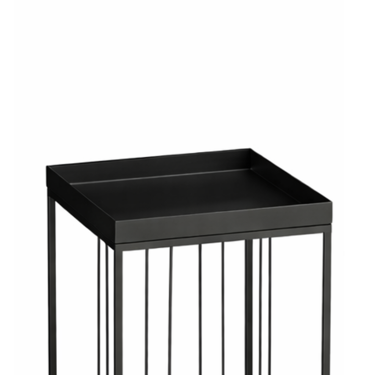 Zwarte bijzettafel set Beth compact - 3-delig