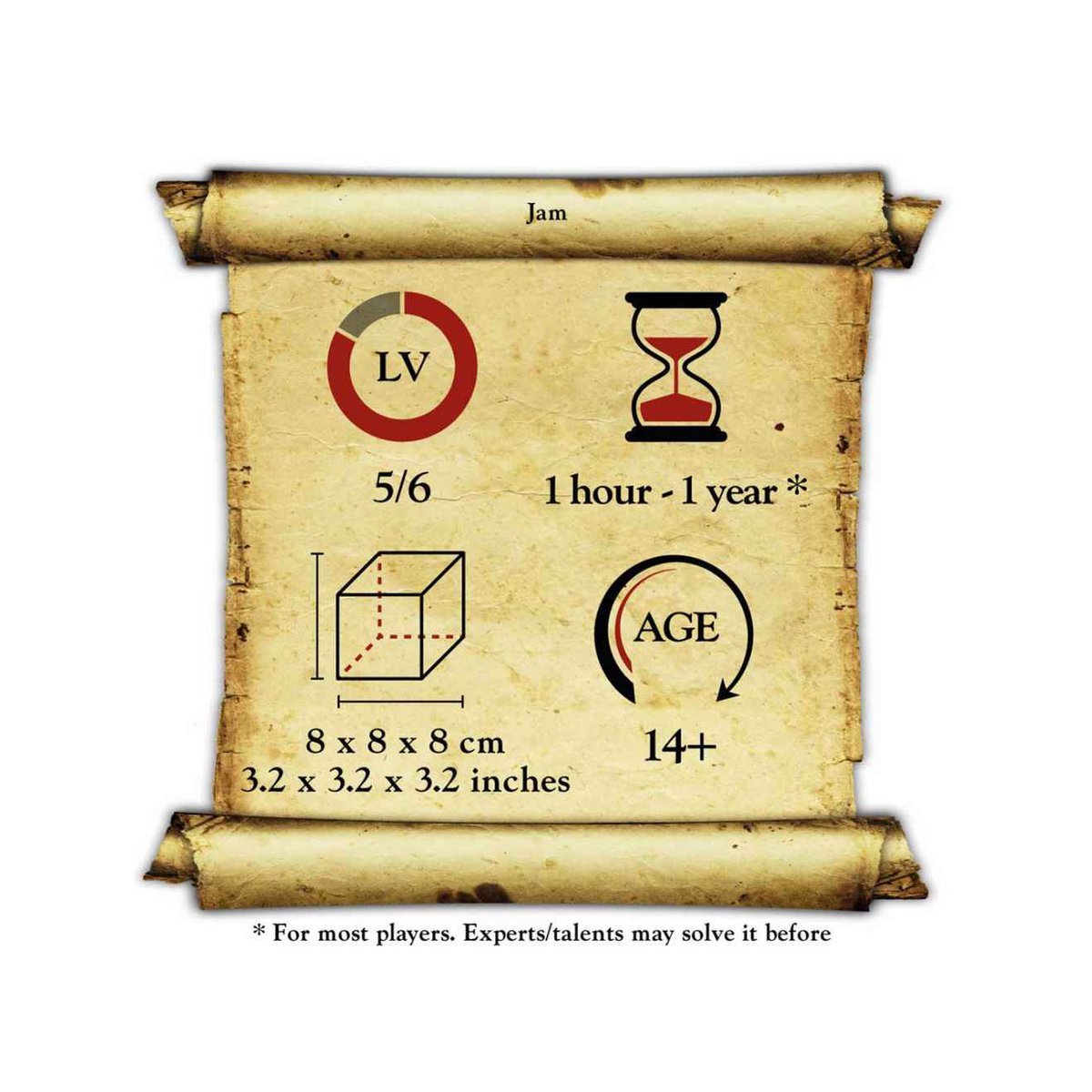 Breinbreker Jam houten puzzel 8 × 8 × 8 cm