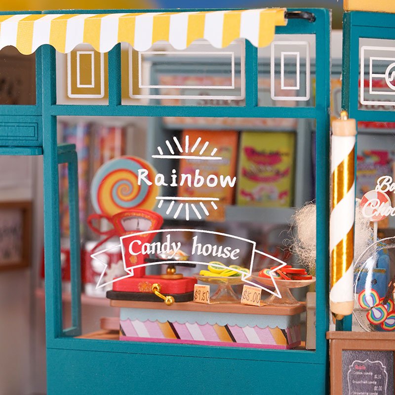 DIY huisje Rainbow candy house, 16,8 cm
