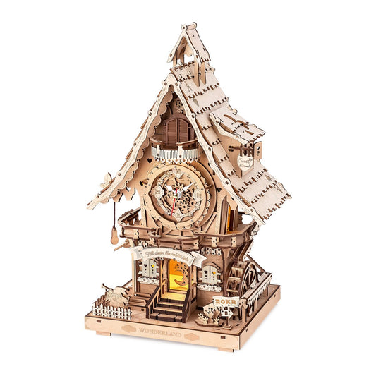3D houten puzzel koekoeksklok 21,2 × 17 × 34 cm – 435 stukjes
