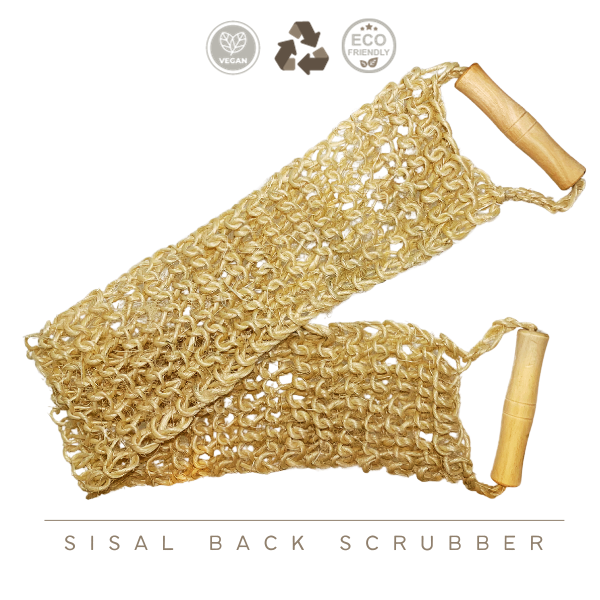 Sisal rugscrubber met bamboe handvat
