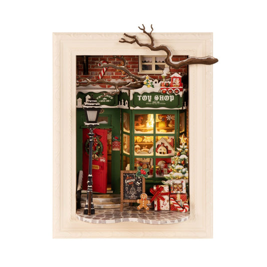 DIY miniatuur kerstwinkel met verlichting, 16,8 x 11,0 x 21,8 cm