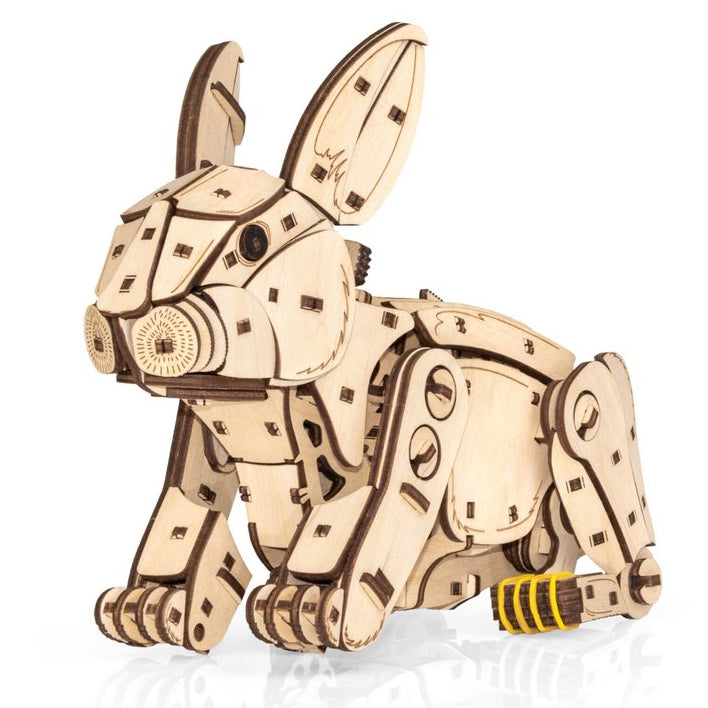 Konijn mechanische houten puzzel, 21,7 × 10,4 × 17,4 cm