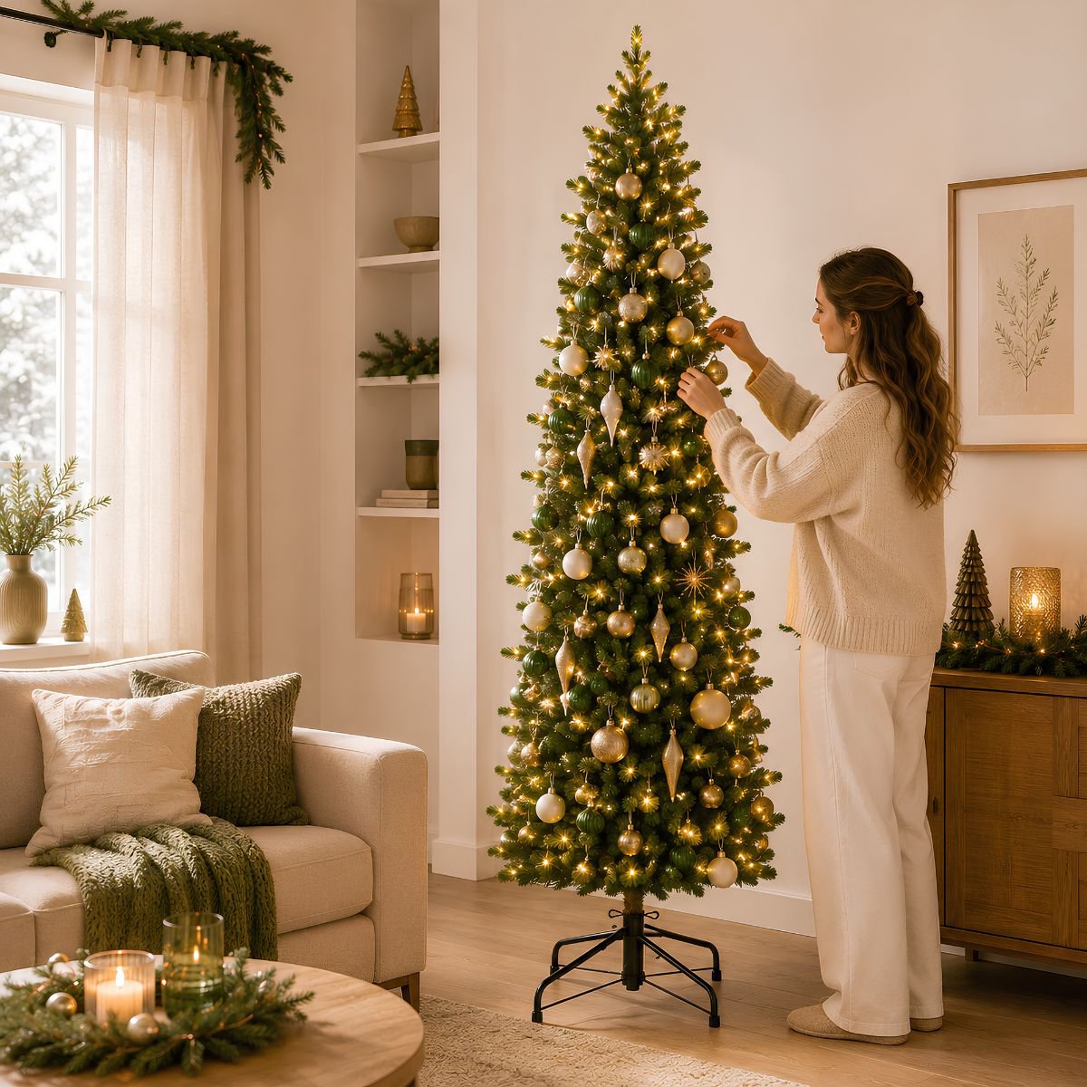 Harma kunstkerstboom met verlichting, 260 cm, Ø 73 cm