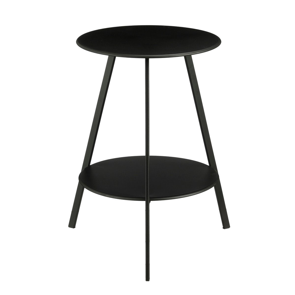 Seattle bijzettafel met twee niveaus, zwart, 46 × 46 × 58 cm