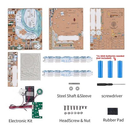 DIY 3D houten muziekdoos Snow World 14 x 16 x 15,7 cm