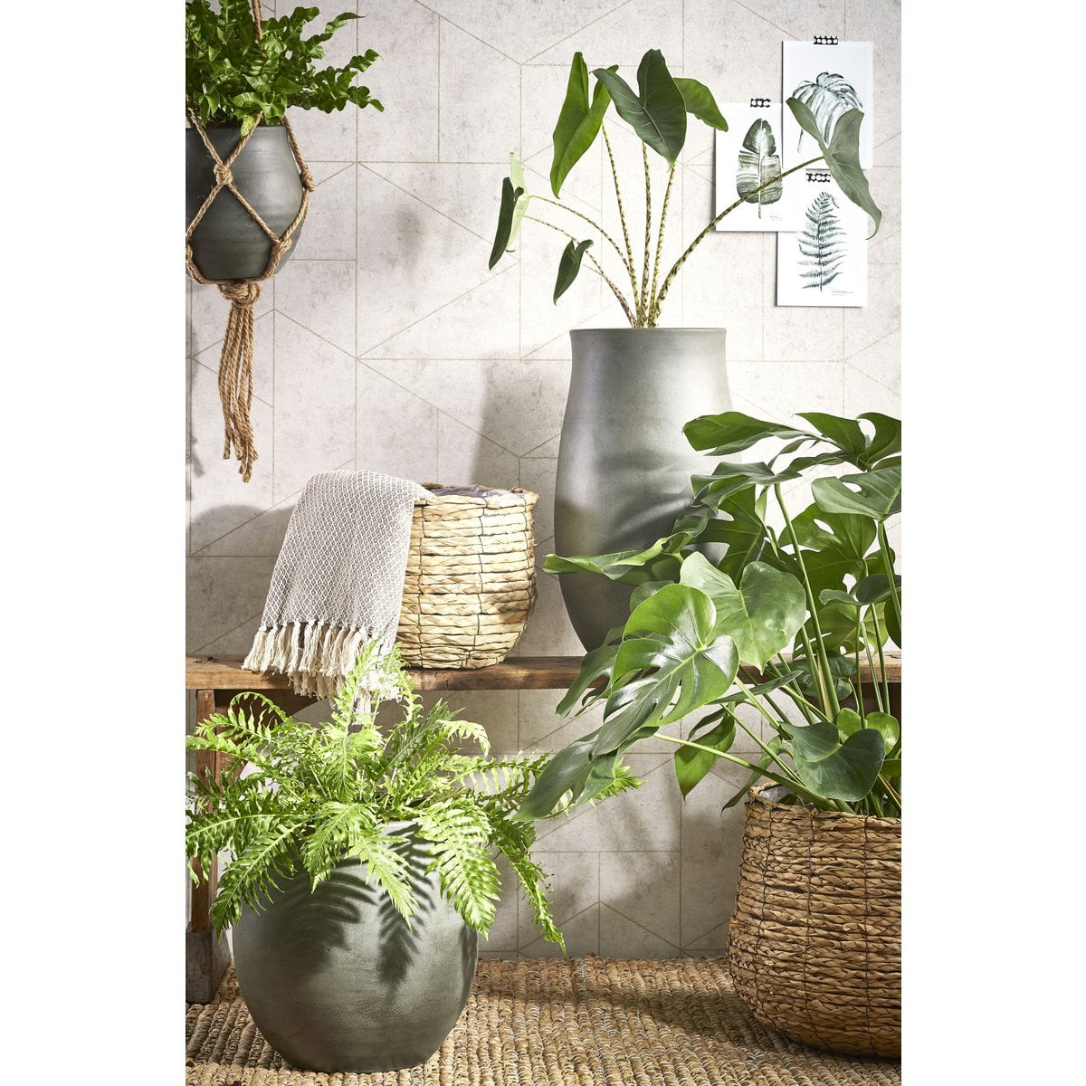 Avalon plantenmanden, set van 3, bruin