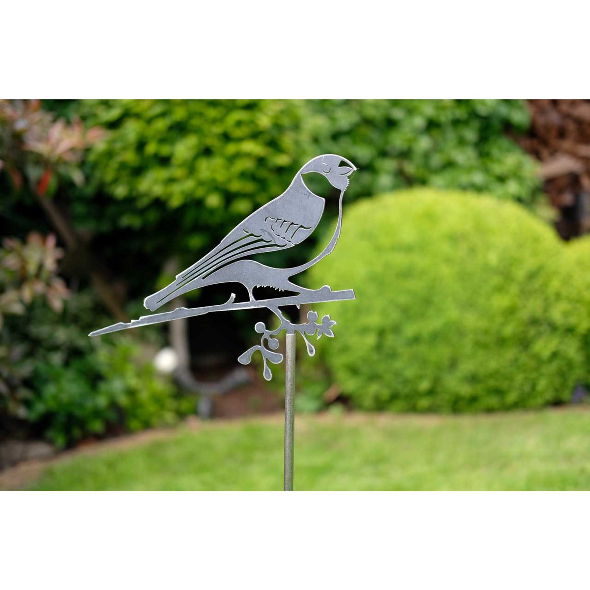 Geluksvogel goudvink metalen boomornament – tuindecoratie vogel