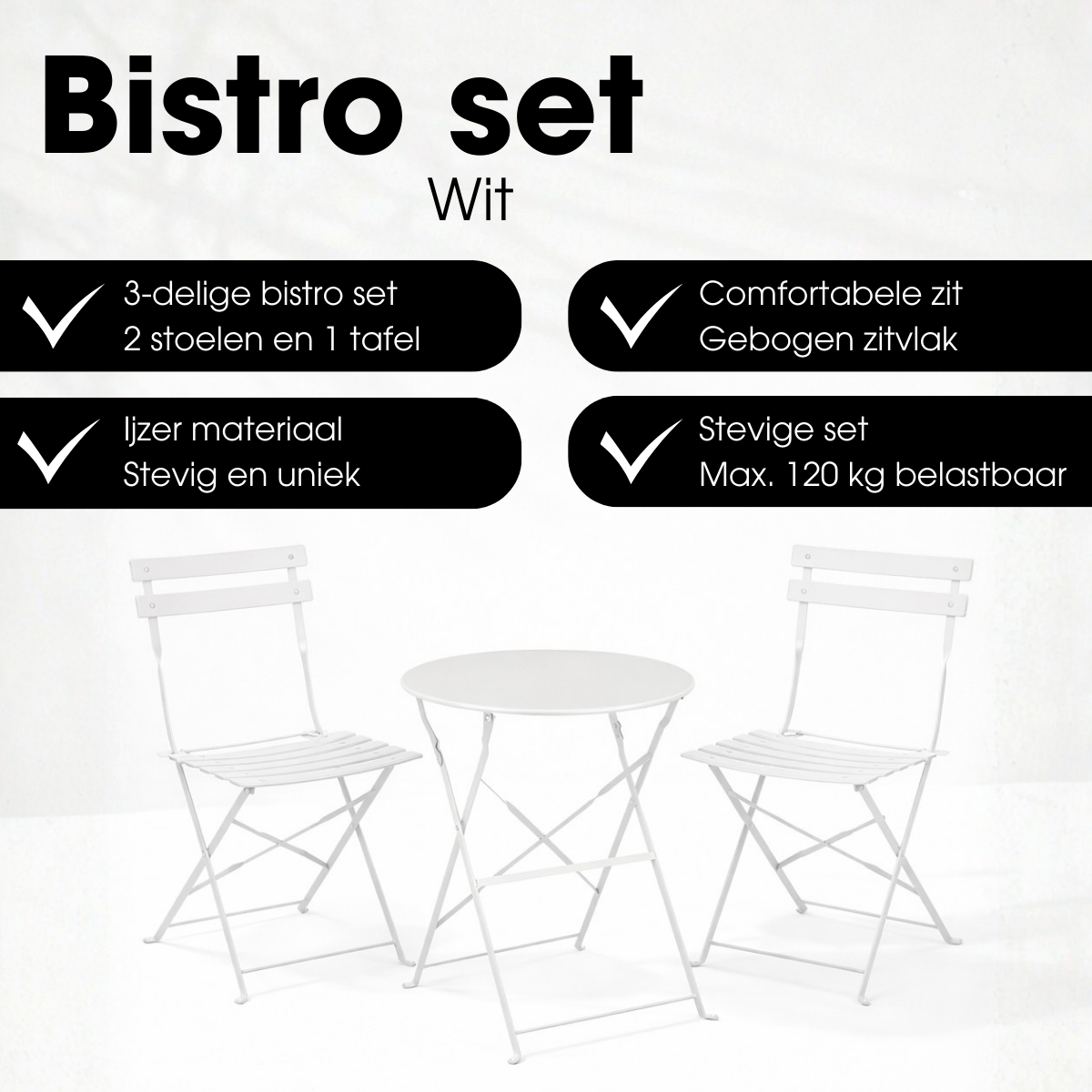Witte bistroset Laurence 3-delig