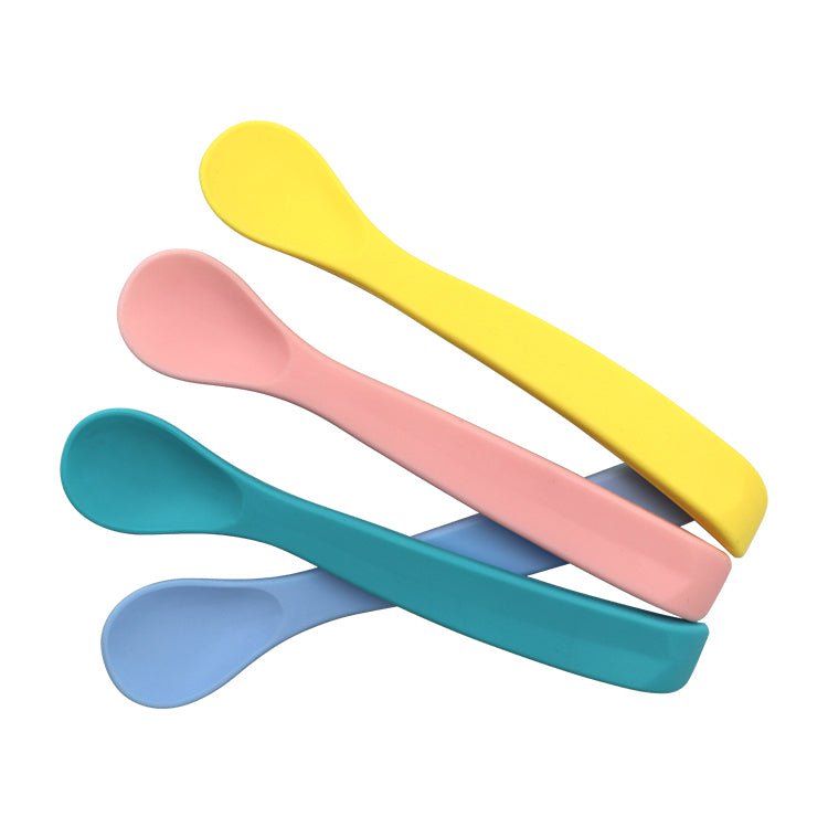 Gebogen siliconen babylepels, 4 stuks