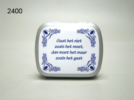 Gaat het niet, blikje met pepermunt