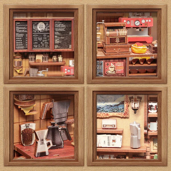 DIY huisje corner coffee shop, 17 cm