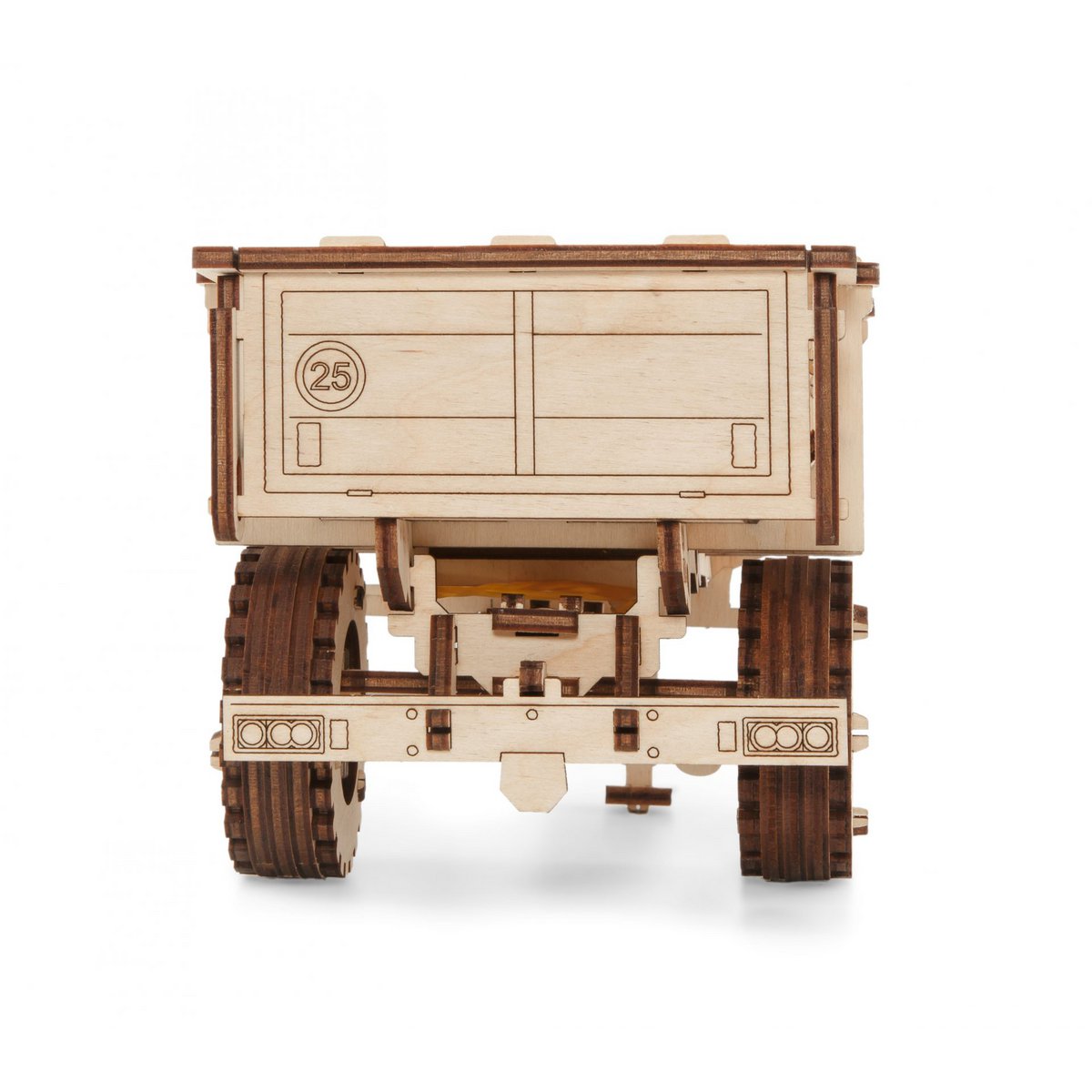 DIY houten mechanische puzzel tractor aanhanger, 20 x 11,6 x 11 cm