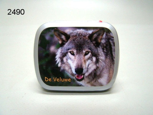 Veluwe wolf, blikje met pepermunt