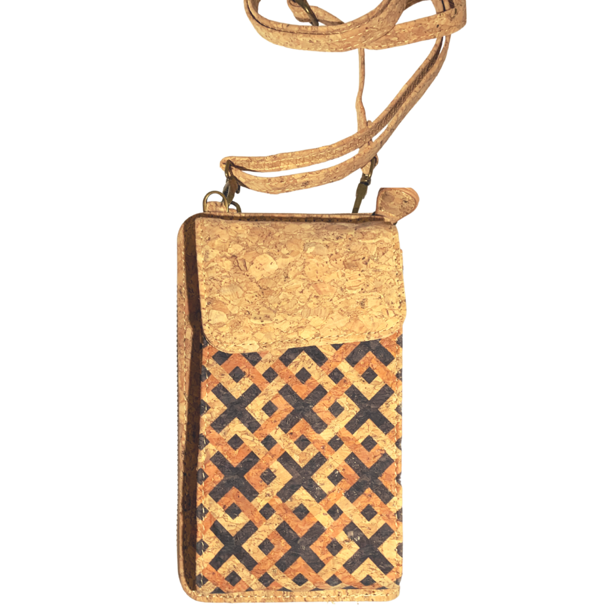 Kurk telefoontasje Squares inclusief portemonnee, 11 x 4 x 19 cm
