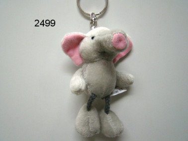 Olifant sleutelhanger pluche, 10 cm