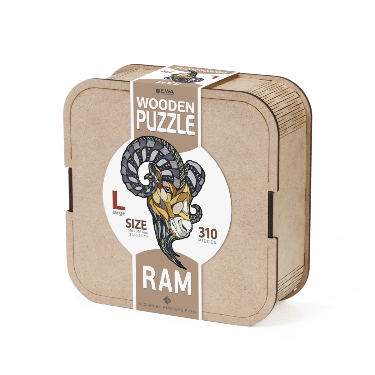 Houten legpuzzel ram L 310 stukjes, 54,5 × 38,8 cm