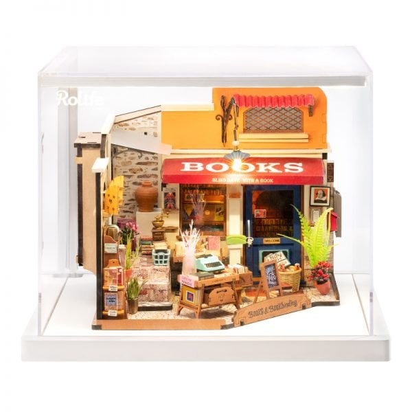 DIY huisje Corner Bookstore met LED verlichting, 25 cm