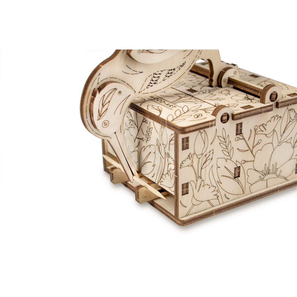 3D houten modelbouw vogelvoederhuisje 8 × 12,5 × 14 cm