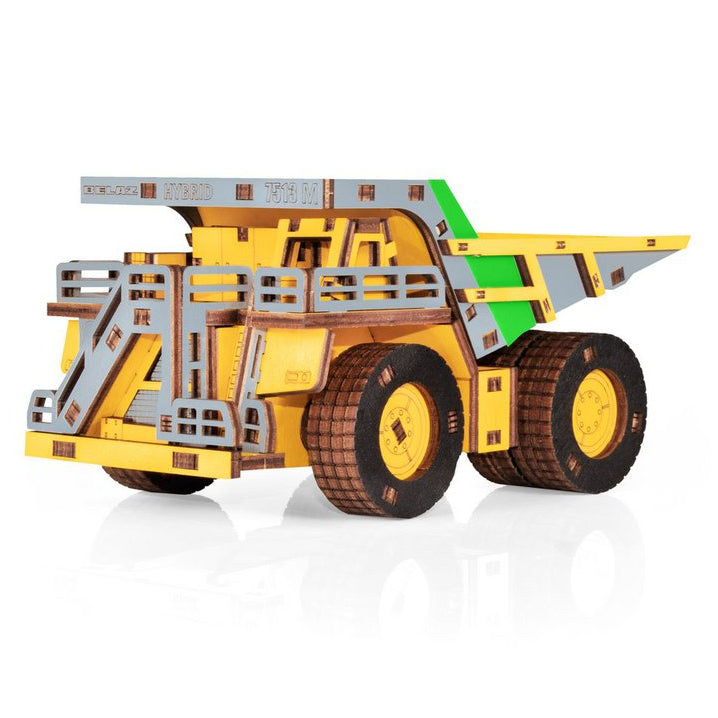 Hybride Mining Dump Truck Belaz-7513M houten 3D puzzel, 18 × 9 × 10 cm