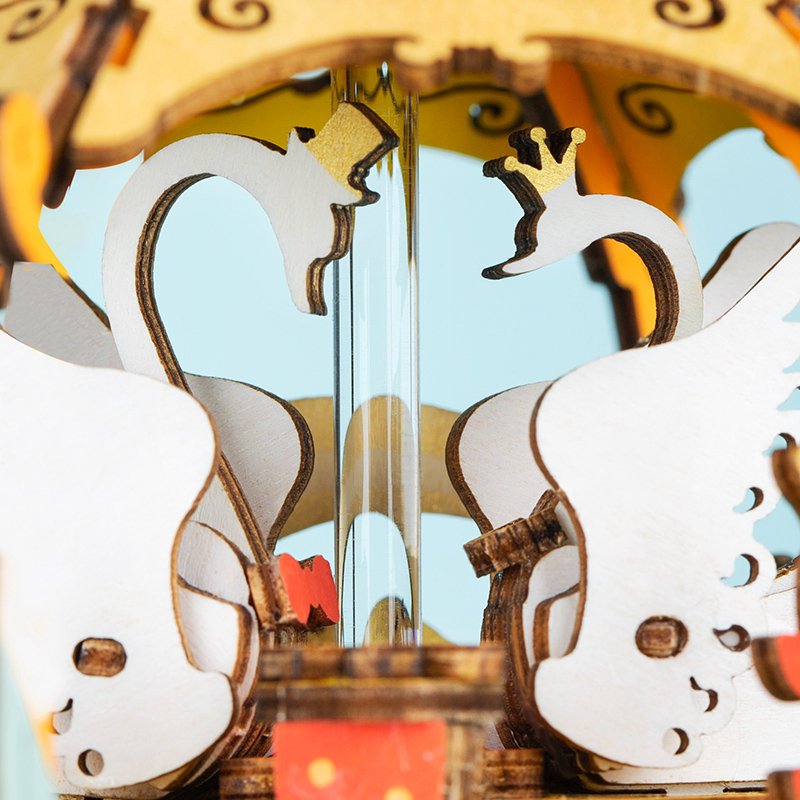 DIY 3D houten muziekdoos Pumpkin Carriage, 15,9 x 16,2 x 10,2 cm