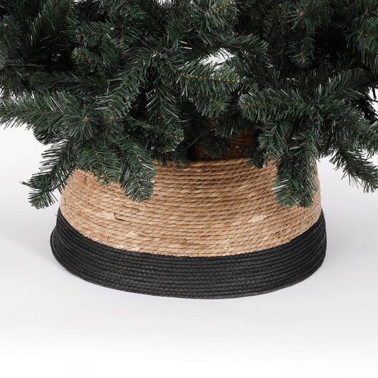 Kerstboomrok zeegras met zwart, Ø 58 × 26 cm