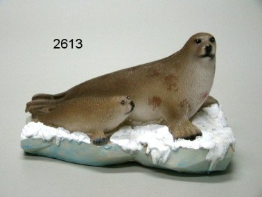 Zeehond met jong, 13 cm