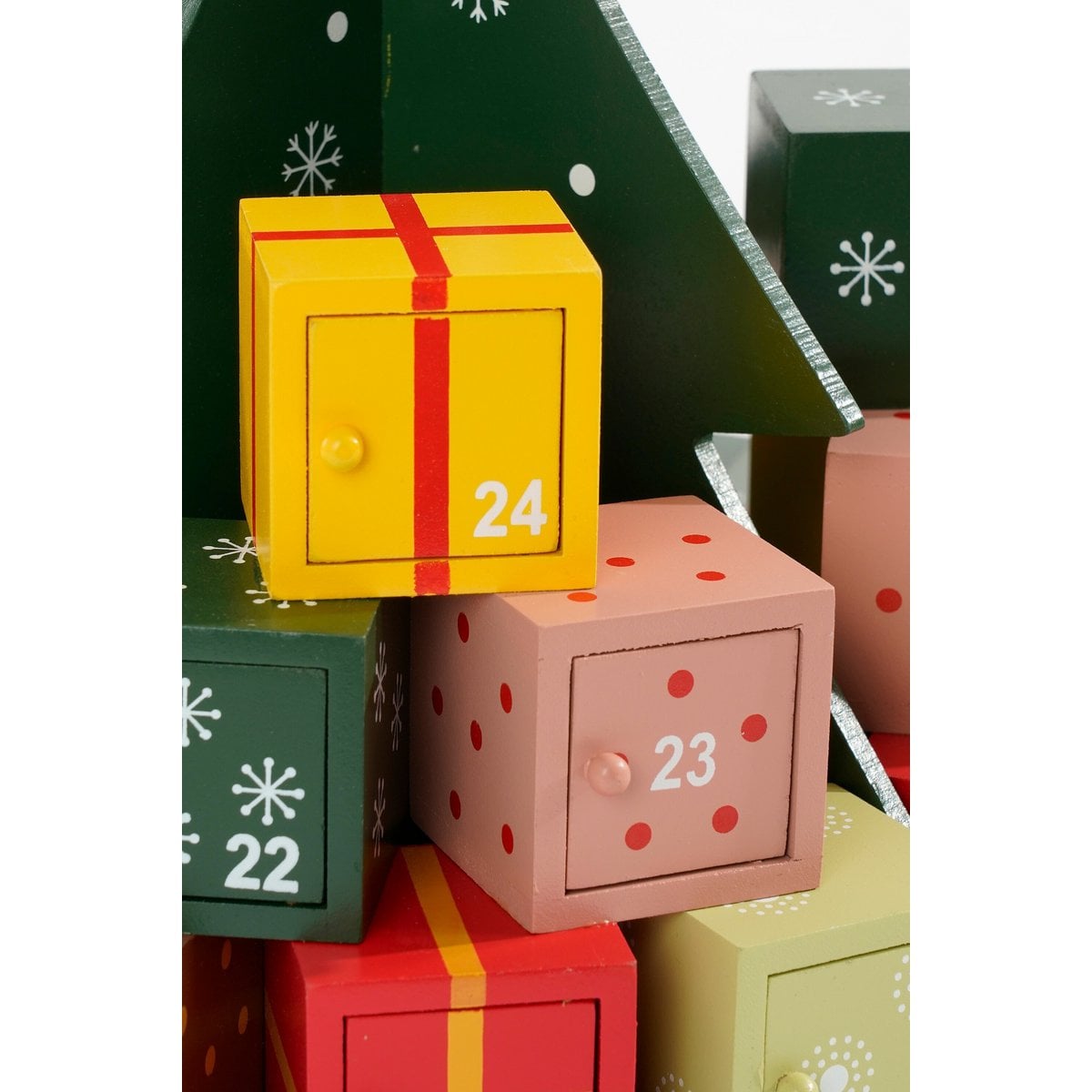 Adventskalender kerstboom met doosjes, 27,5 × 27,5 × 30 cm