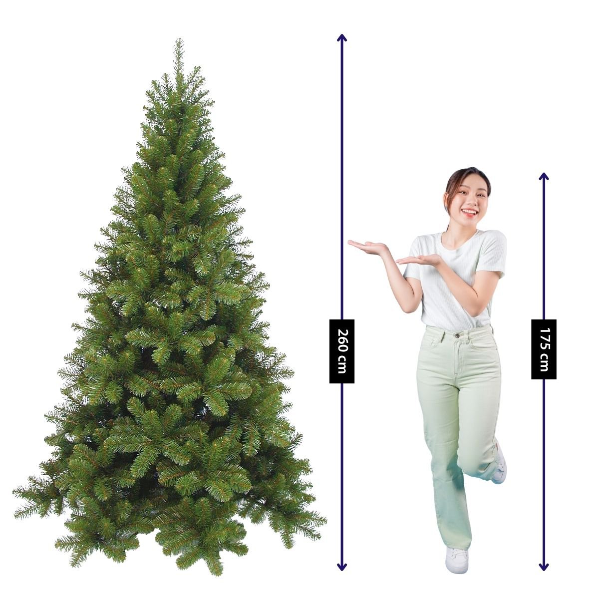 Tuscan kunstkerstboom, 260 cm Ø152 cm