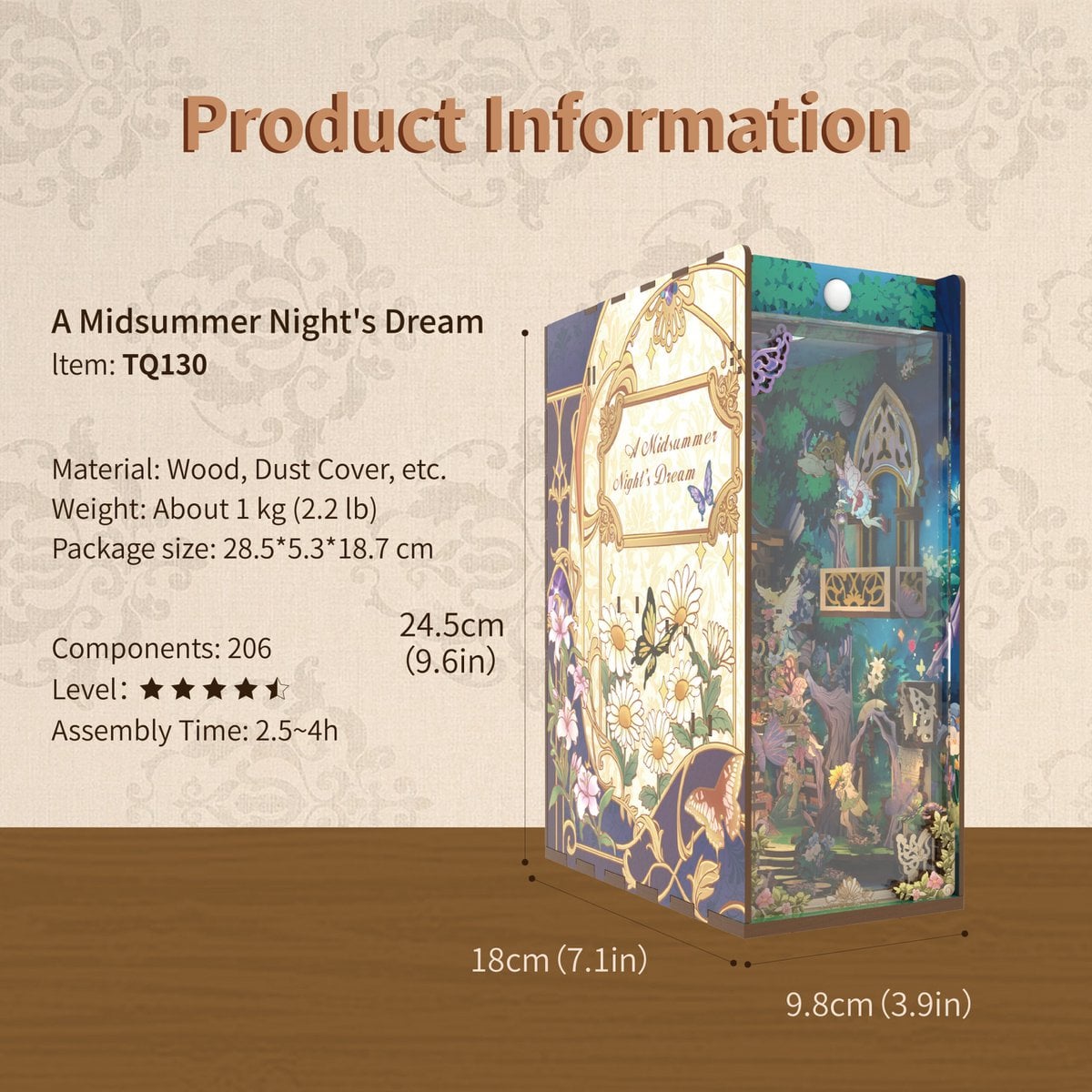 DIY book nook A Midsummer Night's Dream, 24,5 cm