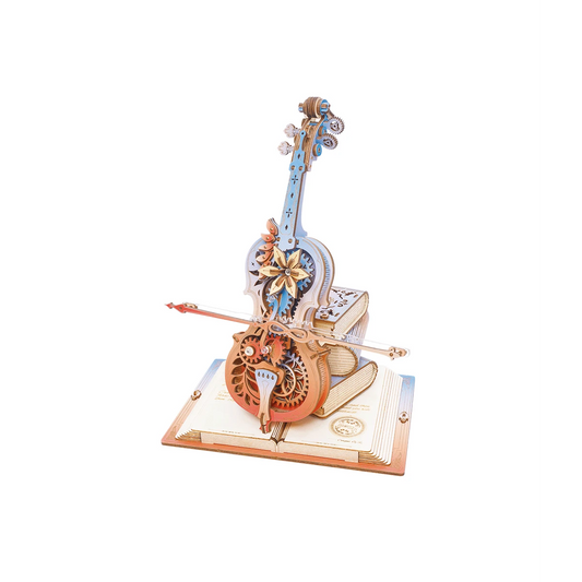 DIY 3D houten muziekdoos Magic Cello, 23,5 x 20,5 x 18,5 cm