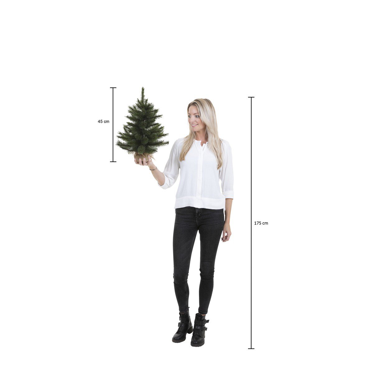 Brewer kunstkerstboom met rijp-effect, 45 cm, Ø 36 cm