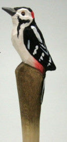 Specht houten balpen met gesneden vogel, decoratief design