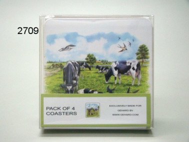 Koe onderzetters, set van 4