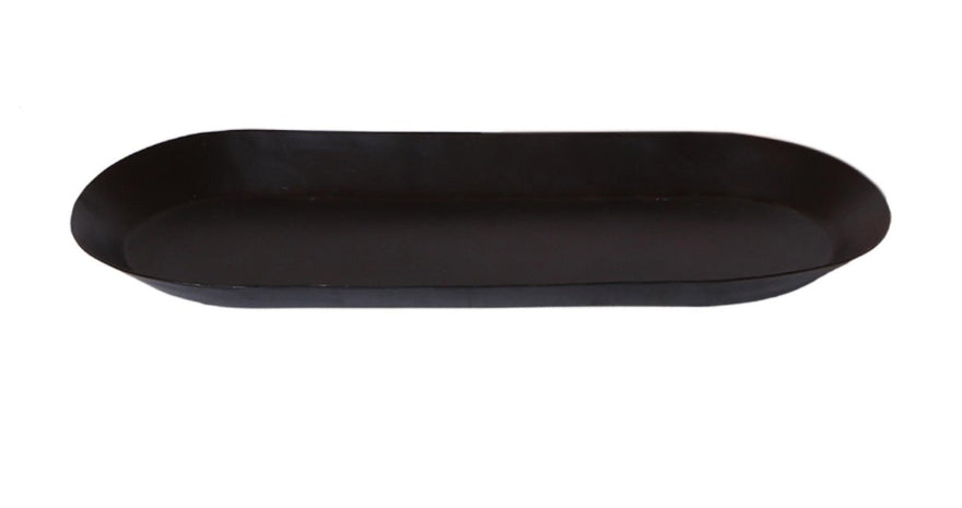 Ovaal dienblad, zwart, 30 × 13 cm
