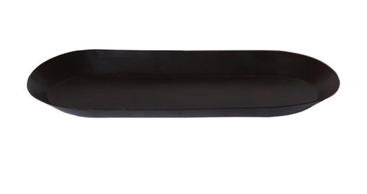 Ovaal dienblad, zwart, 30 × 13 cm