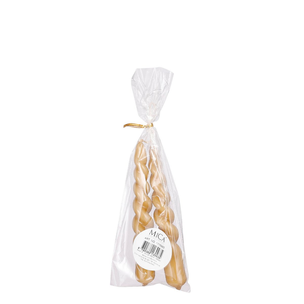 Twist kaarsen, lichtbruin, set van 2