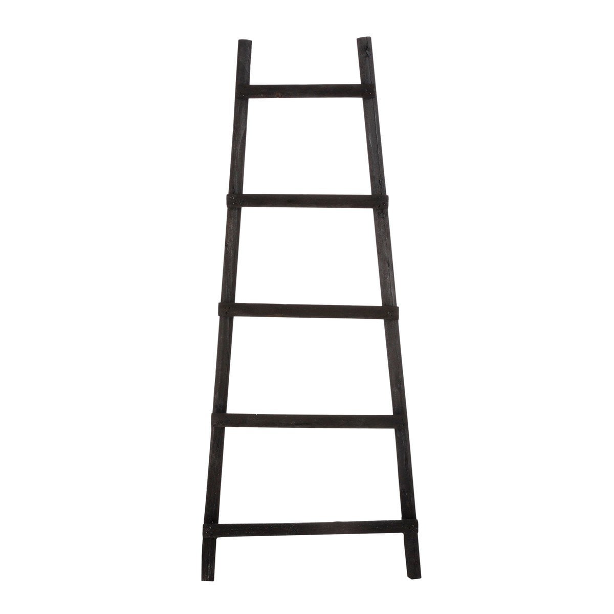 Decoratieve ladder hout zwart 49 × 29 × 119 cm