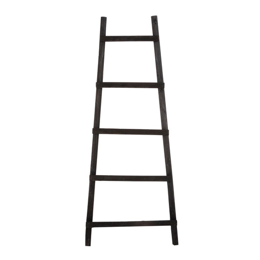 Decoratieve ladder hout zwart 49 × 29 × 119 cm