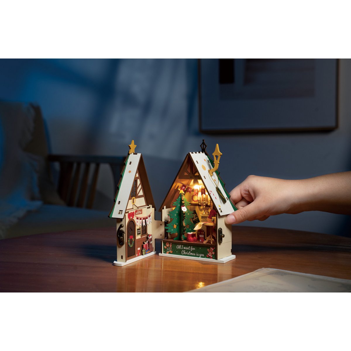 DIY huisje twinkling Christmas house, 18,2 cm