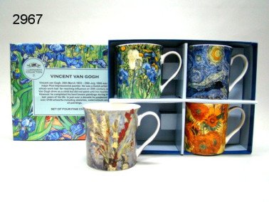 Vincent van Gogh mokkenset, 4 mokken